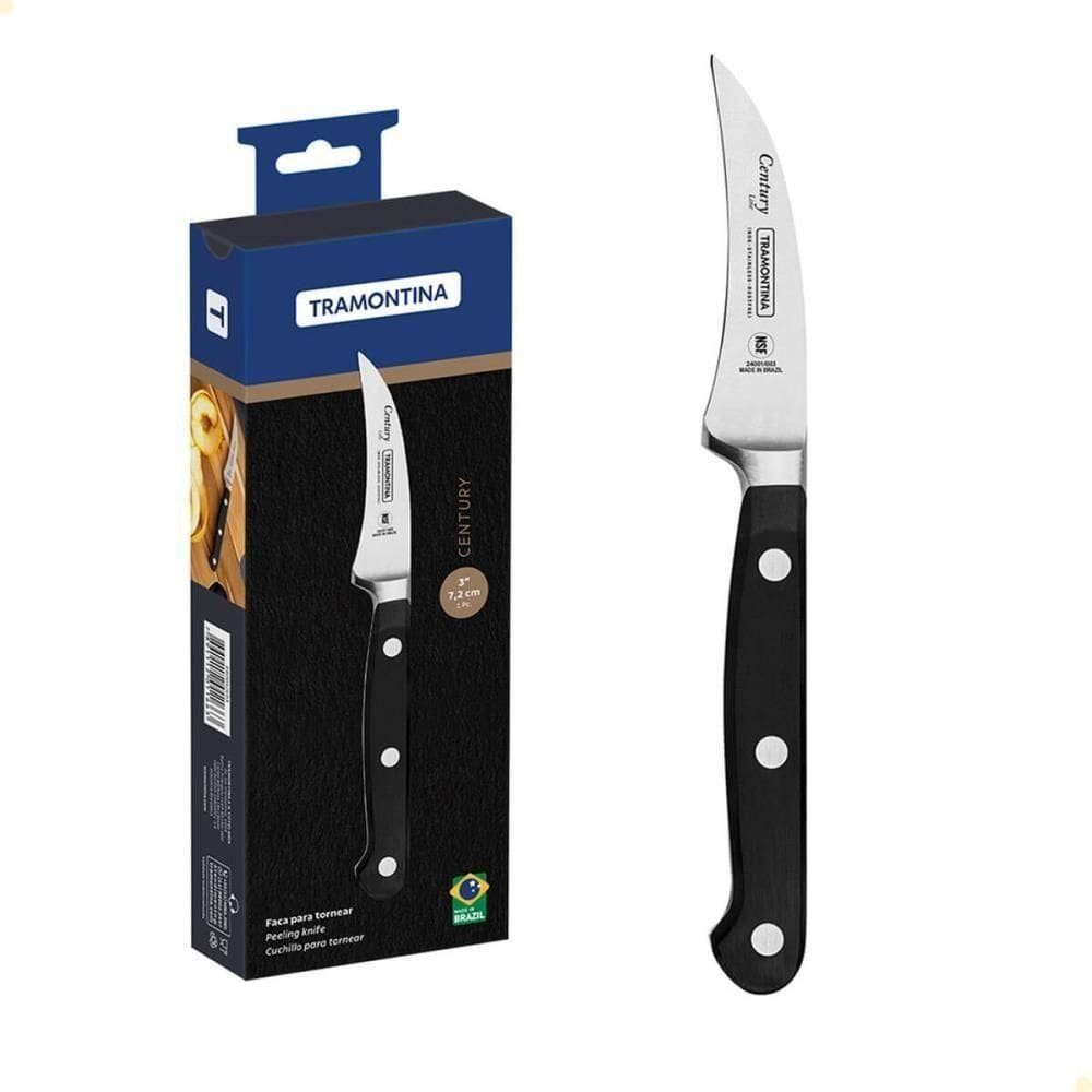 Faca Para Tornear Tramontina Century Lâmina Em Inox Cabo Policarbonato E Fibra De Vidro 3 24001103