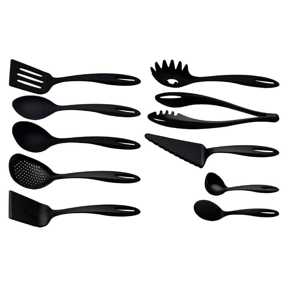 Jogo De Utensílios Tramontina Ability Em Nylon Preto 10 Peças - 25199016
