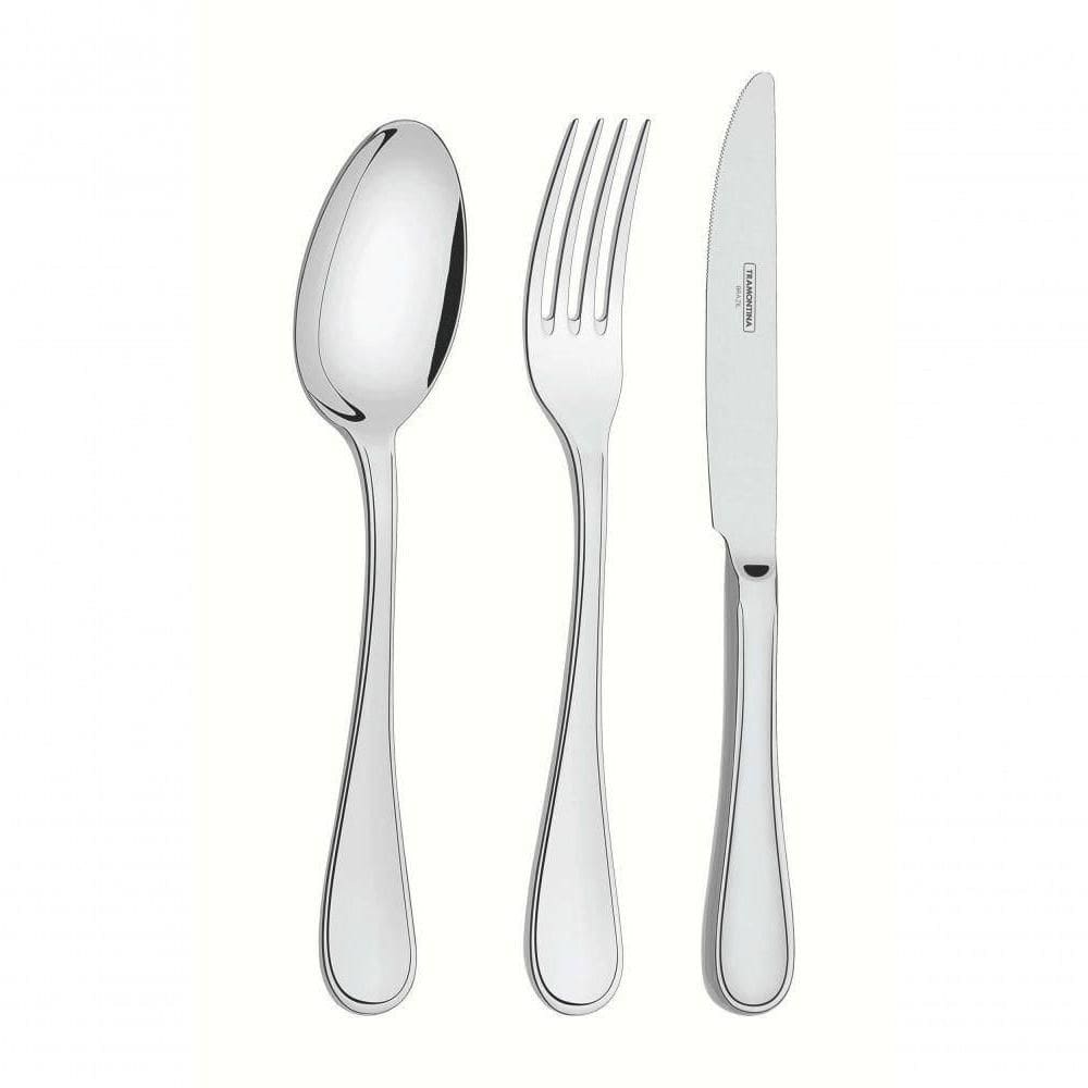 Faqueiro Tramontina Firenze Em Aço Inox Acabamento Brilho Sem Estojo 101 Peças