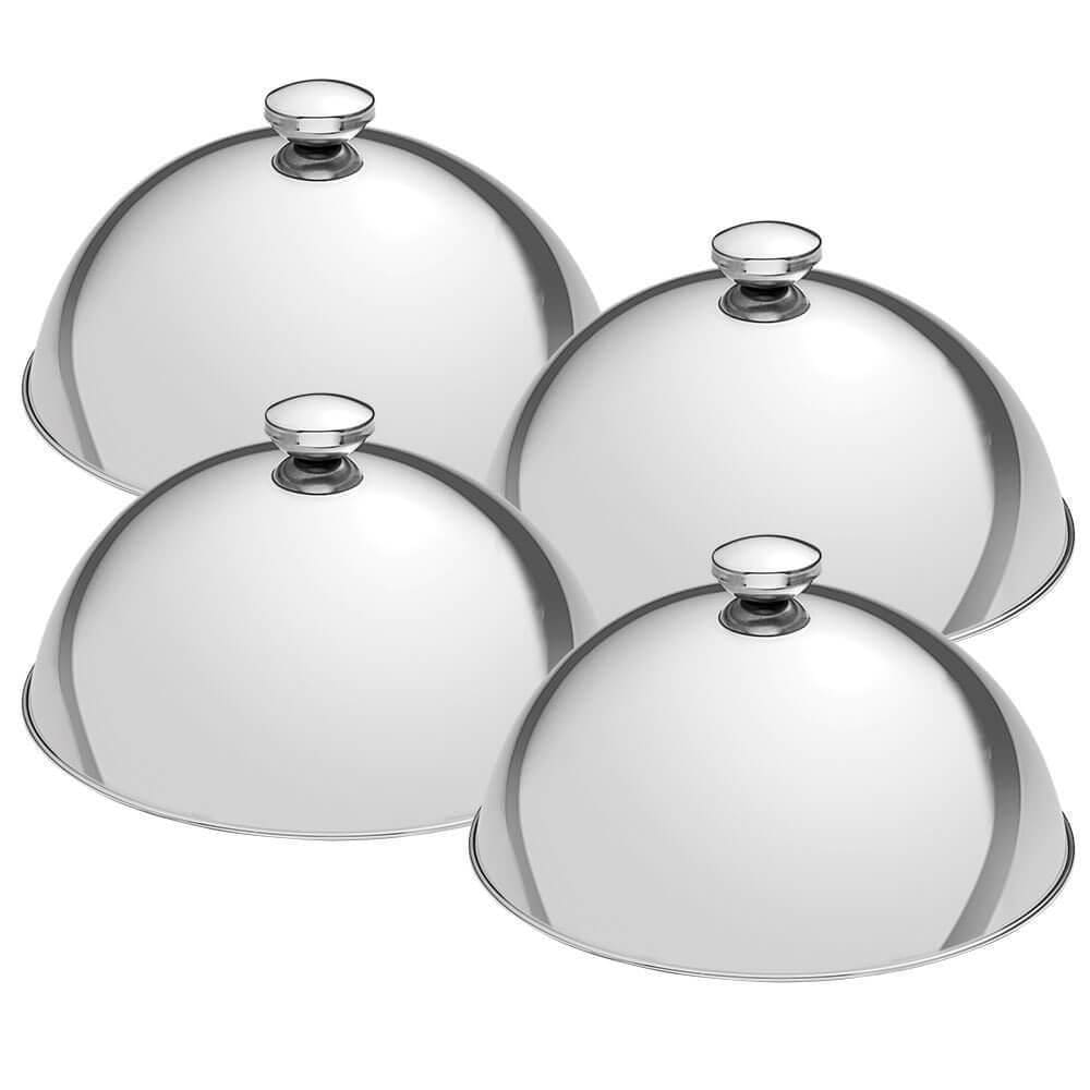 Kit 4 Cloches Tramontina Service Em Aço Inox 24,5 Cm De Diâmetro Tampa Cobrir Alimentos 61427240