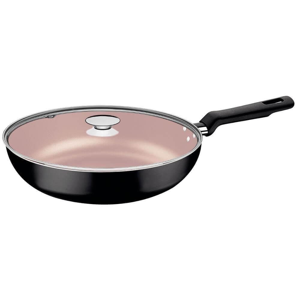 Frigideira Funda Tramontina Loreto 24cm 2,2l Alumínio Com Rev. Interno Antiad Starflon Max Com Tampa