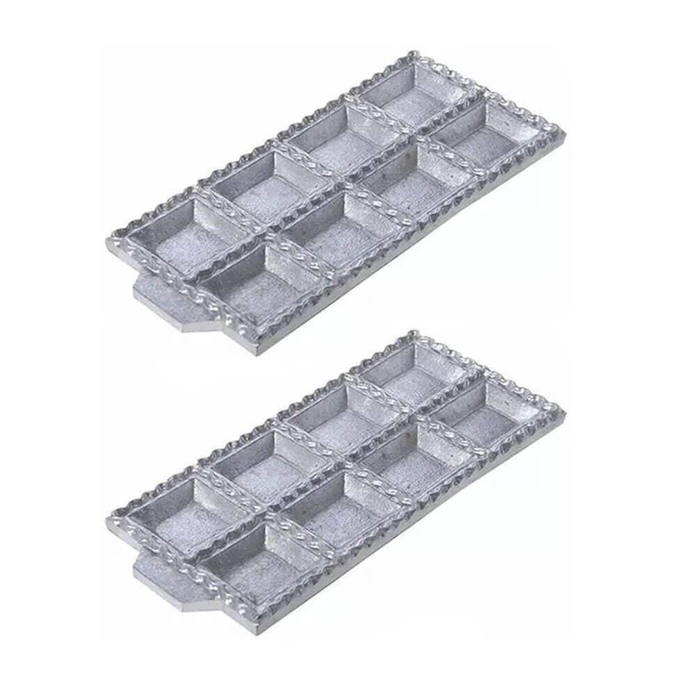 Kit 2 Formas 8 Cavidades Para Torteloni E Raviólis Desenvolvida Em Alumínio Malta 3100107