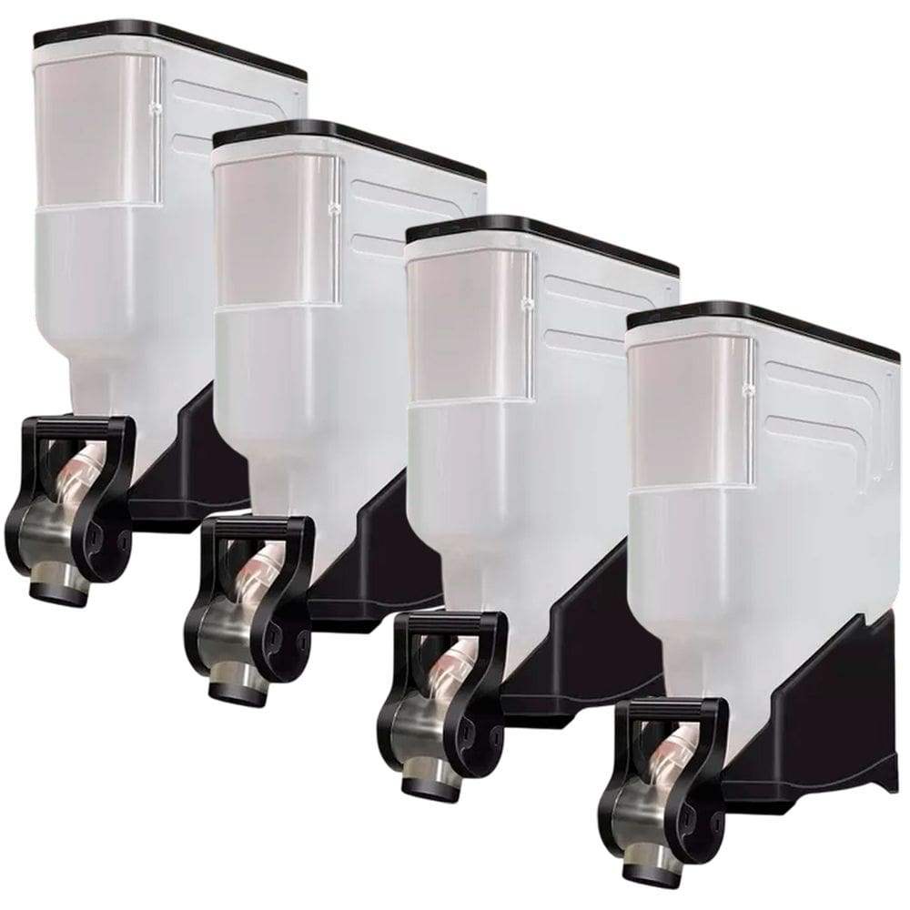 4 Módulos Dispenser Avulso 35 Litros ou 15 Kilos Armazenamento Ração Grãos Cereais Preto Mec Pet