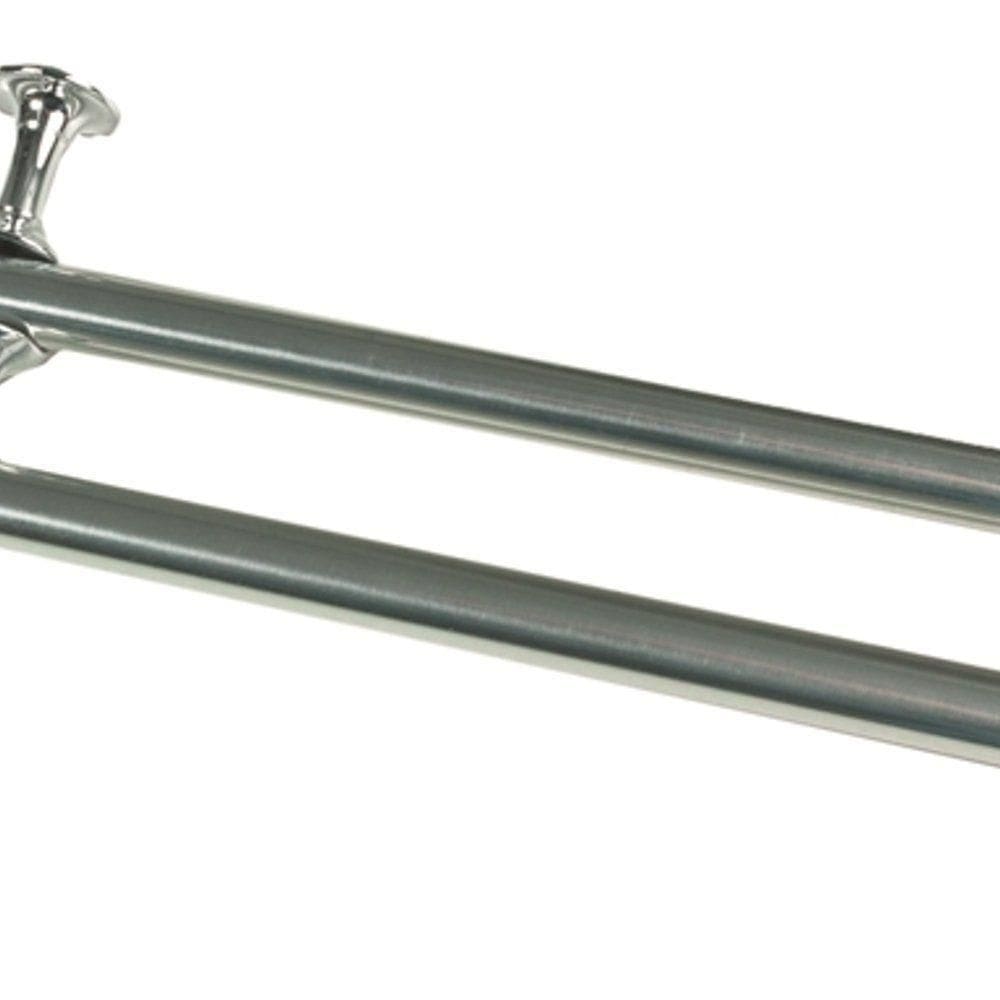 Kit Varão Duplo Para Cortina 2,00m Vilela Metalizado 100% Ferro - Cromado