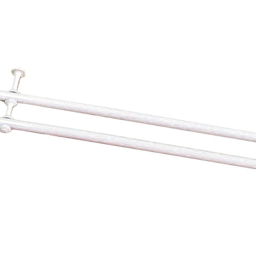 Kit Varão Duplo Para Cortina 2,00m Vilela Pintura Epóxi 100% Ferro - Branco