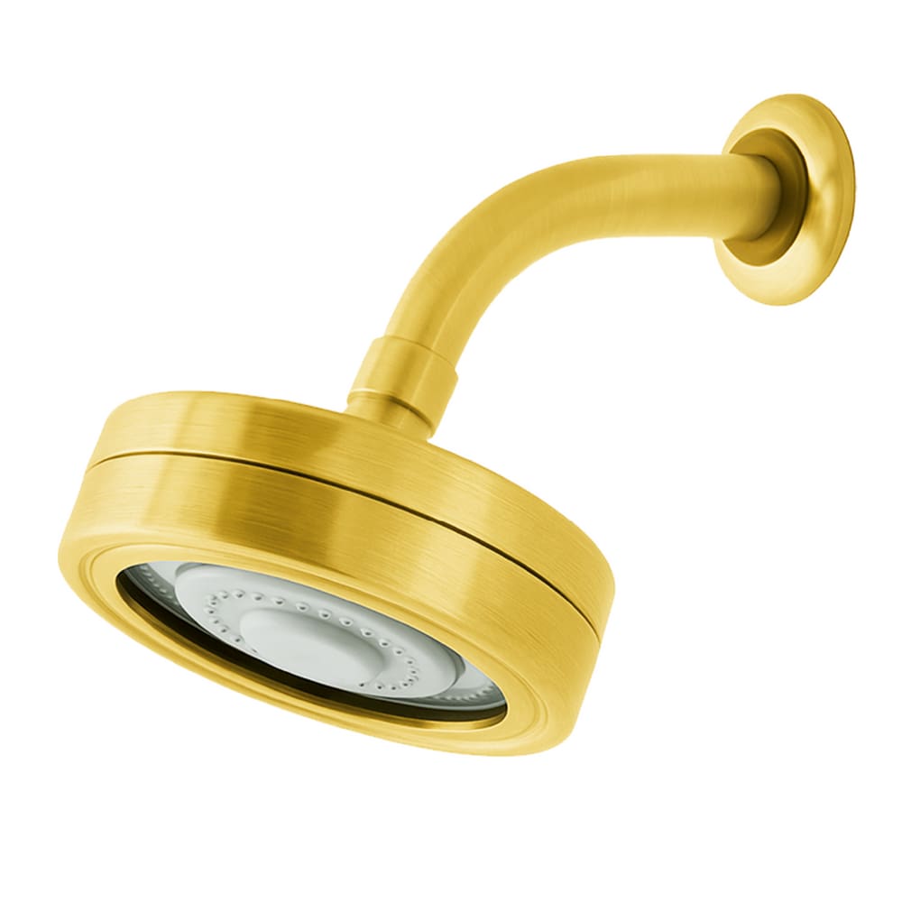 Ducha Chuveiro Redondo de ABS com Sistema Autolimpante Acabamento Dourado Escovado DP6720P