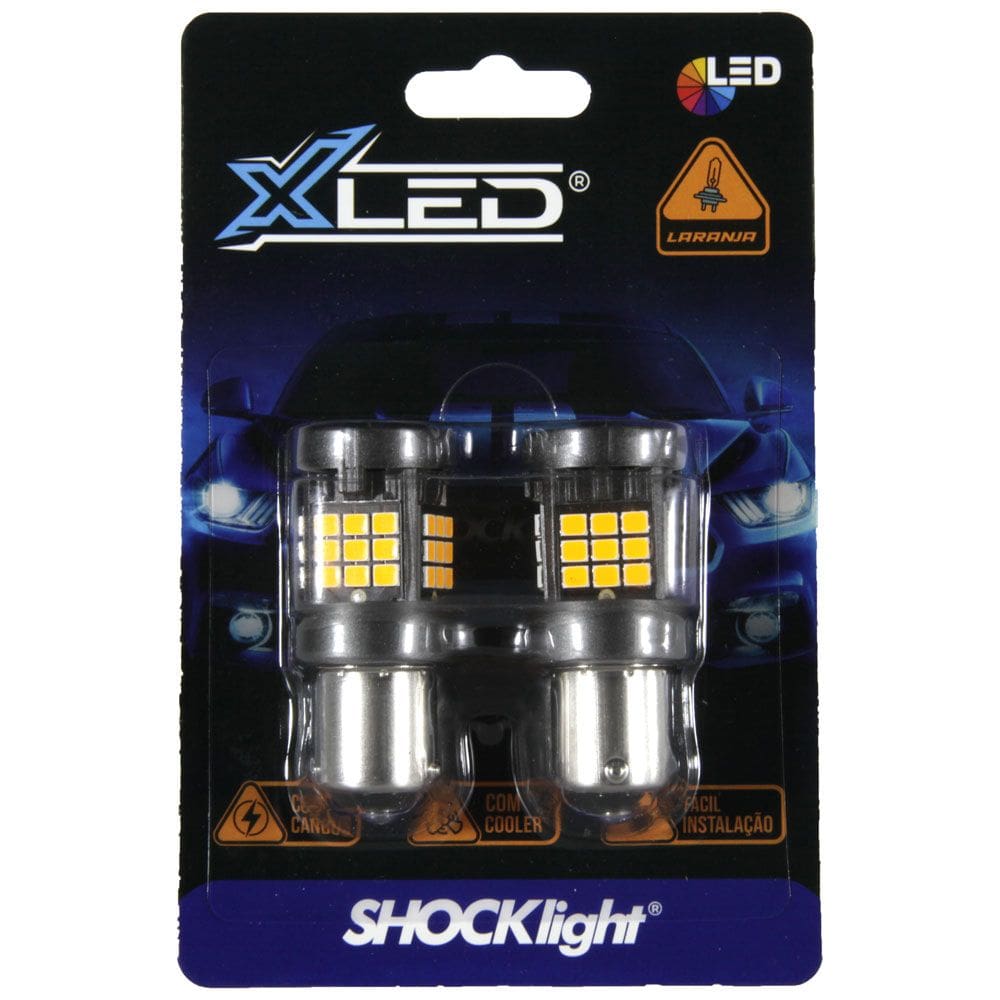 Lâmpada led 1 polo 36 led shocklight canbus laranja 12v