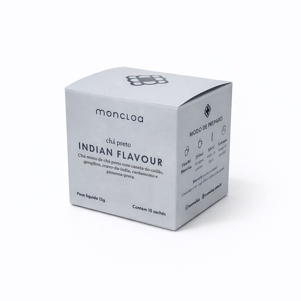 Chá Preto Indian Flavour Moncloa 15g. Caixa com 10 Sachês.