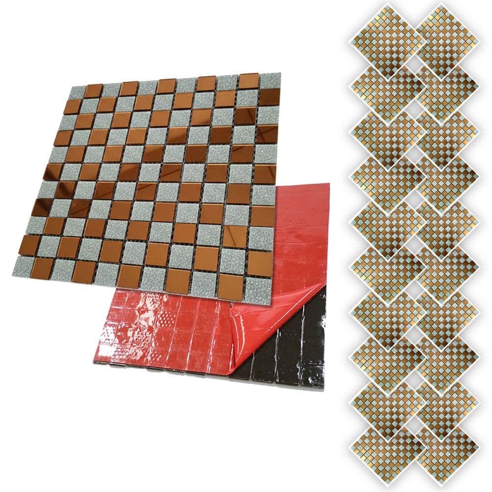 Pastilha De Vidro Autocolante Kit 20 Uni Parede Cozinha Box Banheiro Sala Decorativa Facil Aplicacao Requintado Moderna