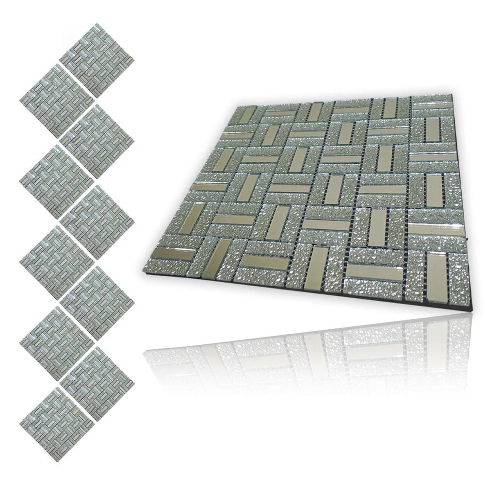 Pastilha De Vidro Adesiva Kit 10 Uni Parede Cozinha Sala Banheiro Decorativa Moderna Requintado Reforma Aplicacao Facil