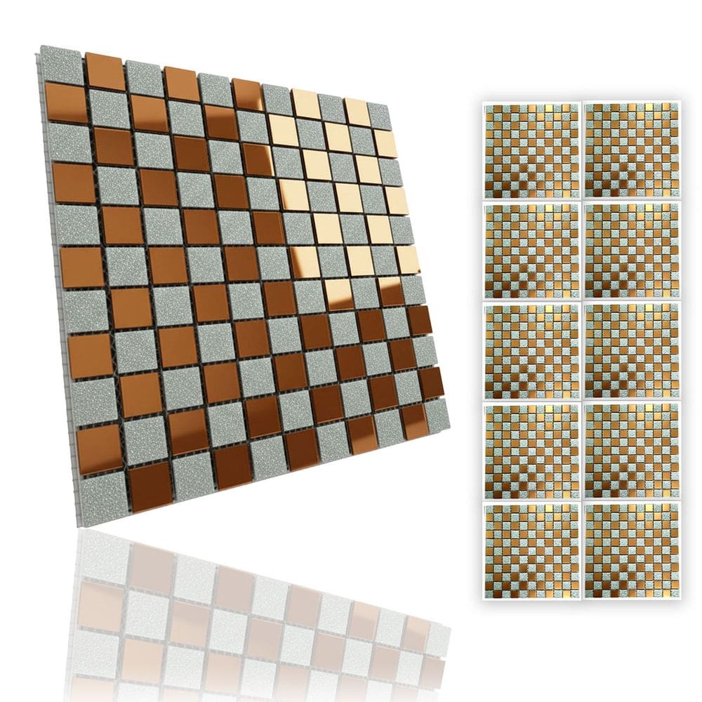 Pastilha De Vidro Autocolante Kit 10 Uni Parede Cozinha Box Banheiro Sala Decorativa Facil Aplicacao Requintado Moderna