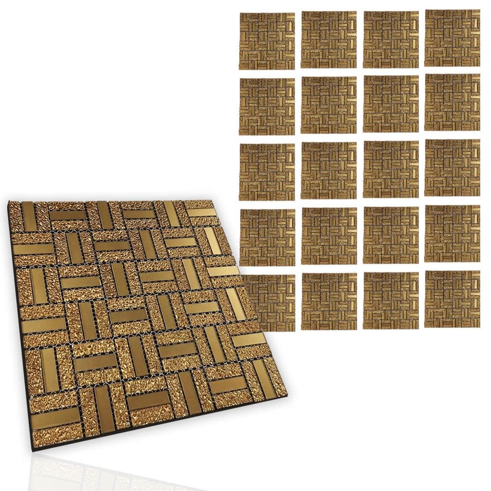 Pastilha De Vidro Adesiva Kit 20 Uni Parede Sala Cozinha Banheiro Decorativa Facil Aplicacao Moderna Requintado Reforma