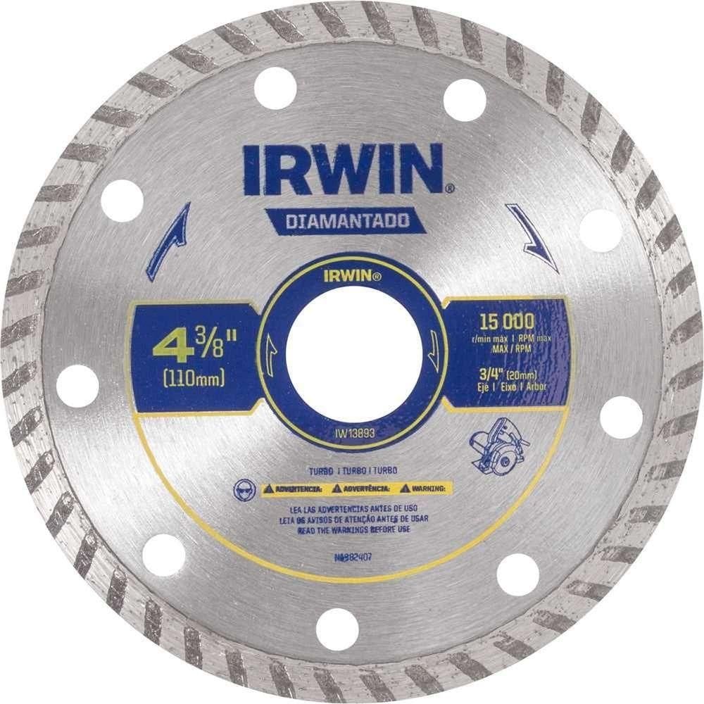 Disco De Corte Diamantado, Turbo, 110 Mm, Furo De 20 Mm, Iw13893 Irwin Ostenvonder