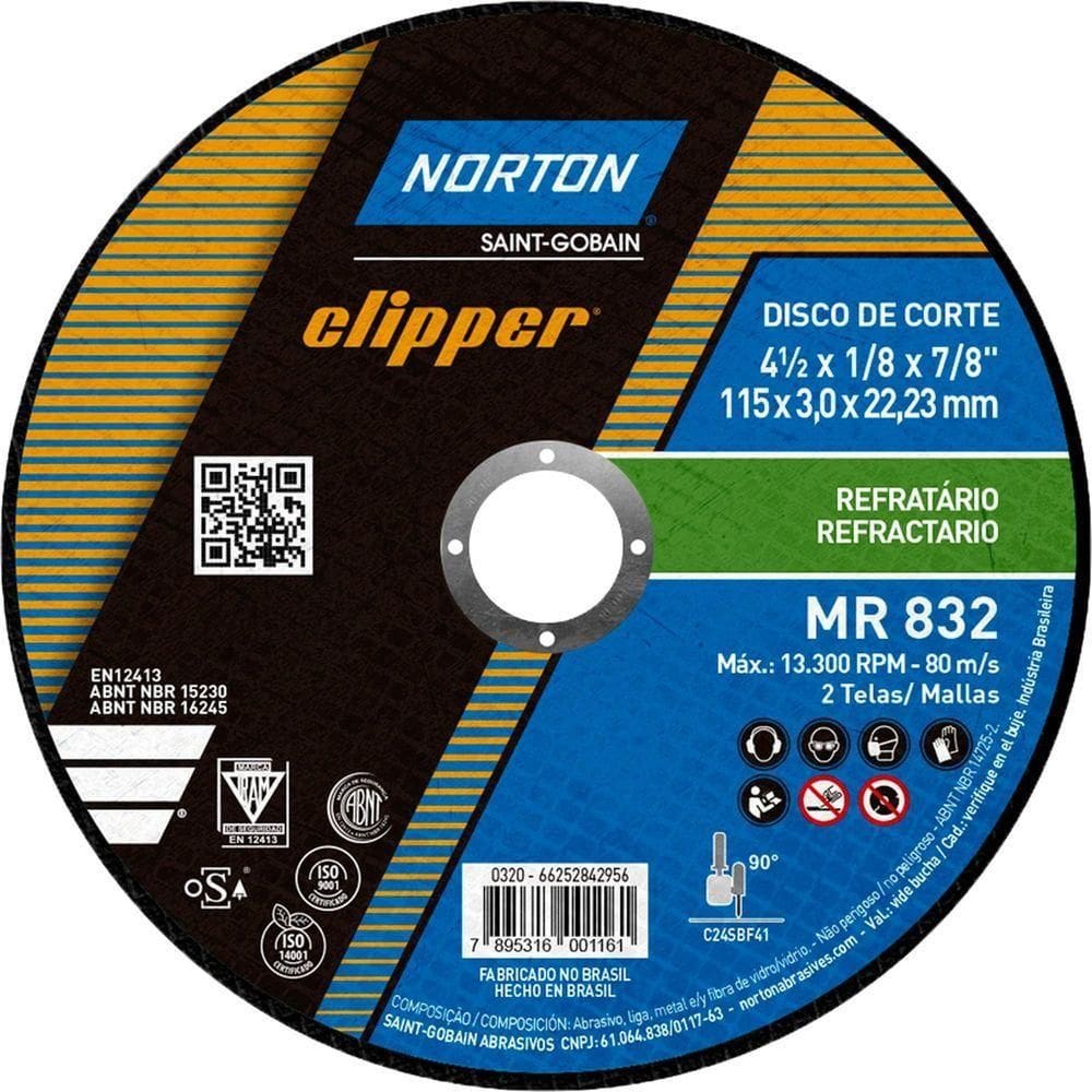 Disco De Corte 115 Mm X 3,0 Mm X 22,23 Mm, Mr832, Norton Ostenvonder