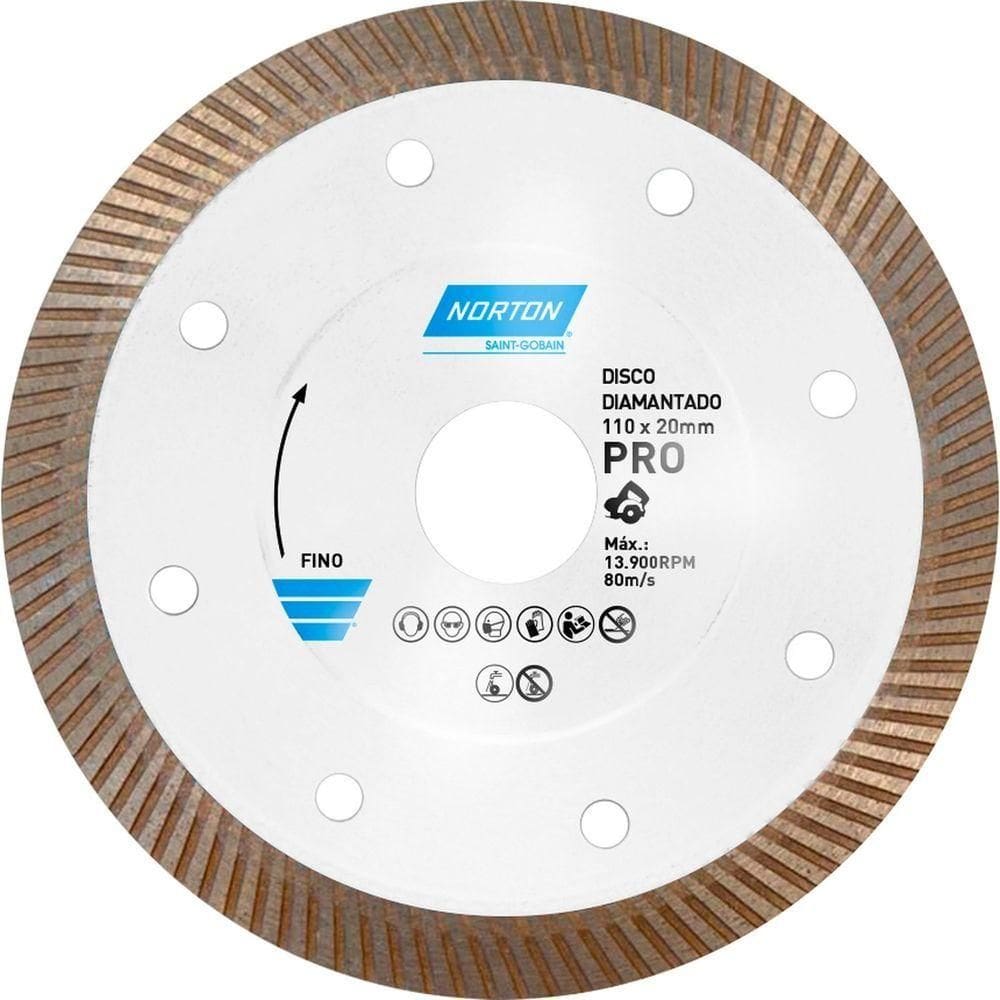 Disco Diamantado Para Porcelanato, 110 Mm X 1 Mm X 20 Mm, Pro Fino, Norton Ostenvonder