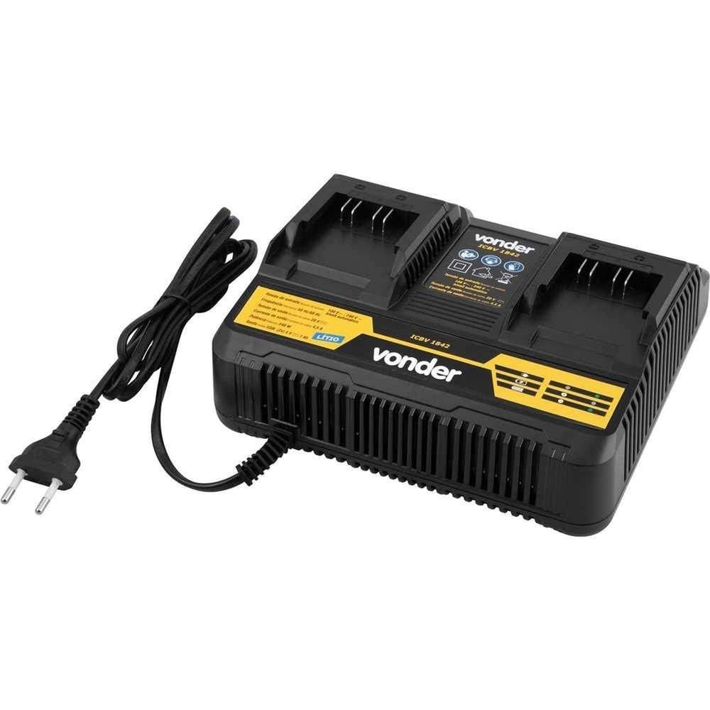 Carregador De Bateria Duplo, 18 V, Linha Intercambiável, Carregamento Rápido, Icbv 1842, Vonder Ostenvonder