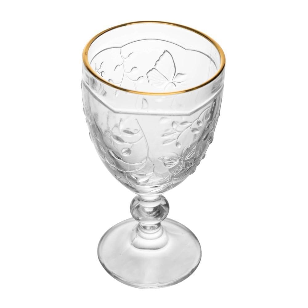 Taça de Água New Butterfly com Fio de Ouro 320ml