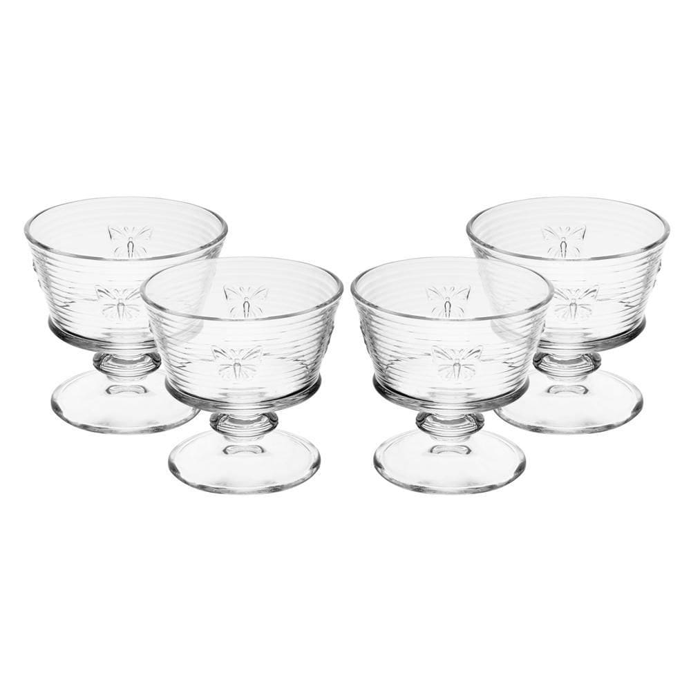 Jogo 4 Taças de Sobremesa Lines Butterfly 240ml Vidro