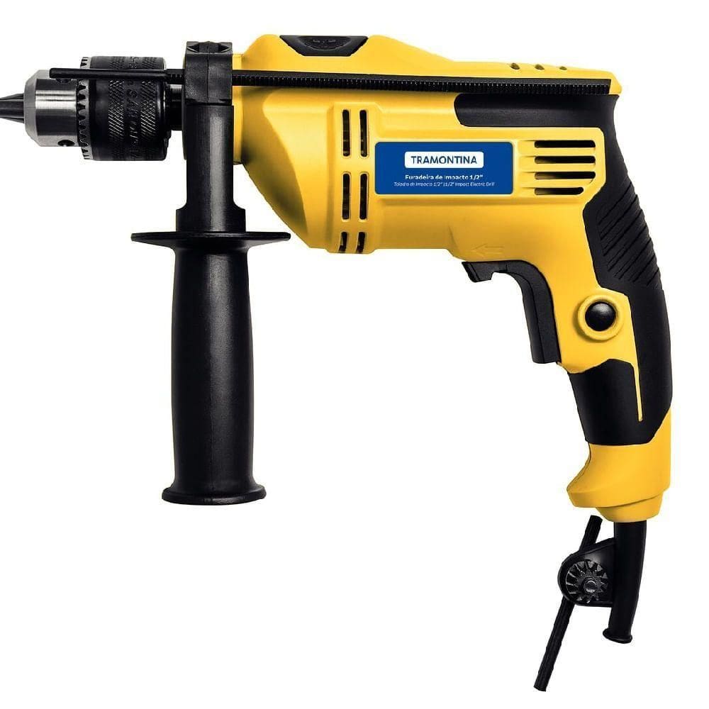 Furadeira de Impacto 1-2 500 Watts 220 Volts Sistema de Reversão de Rotação 42360220 Tramontina