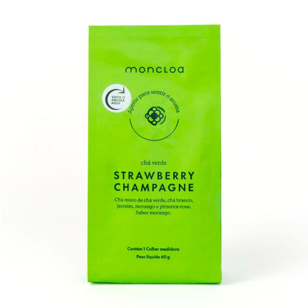 Chá Verde Strawberry Champagne Moncloa Pouch Valvulado 60g