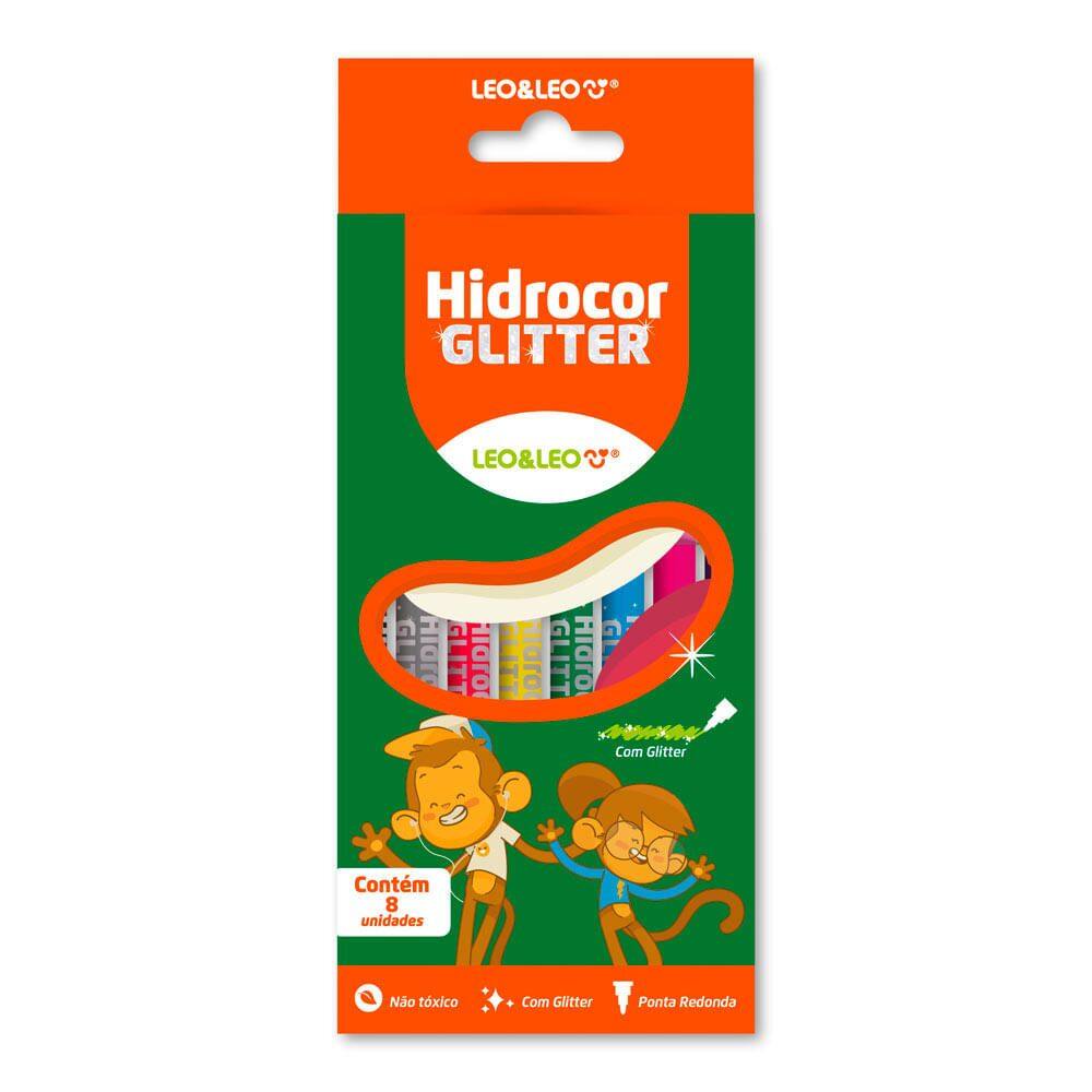 Hidrocor Com Glitter Leo & Leo Com 12 Cores Leonora
