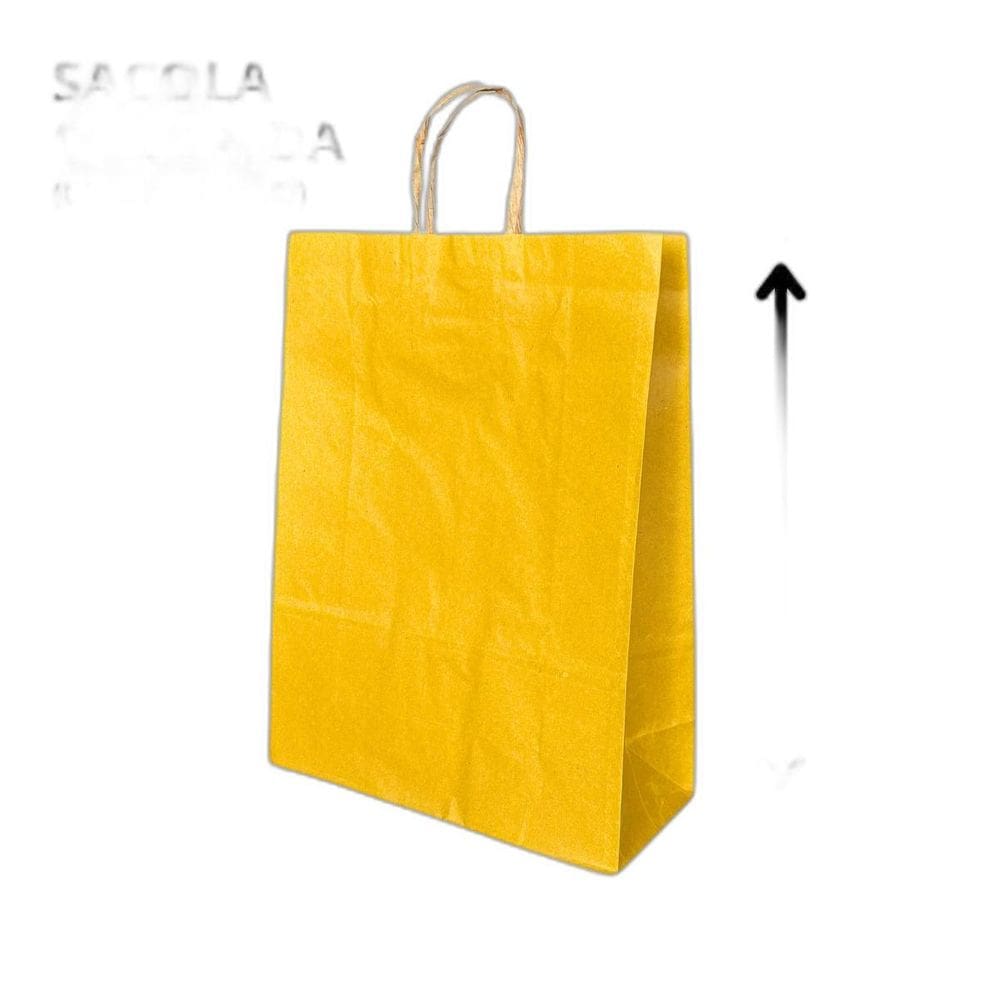 10 Sacola De Papel Kraft Presente Colorida 23,5X10X31,5Cm