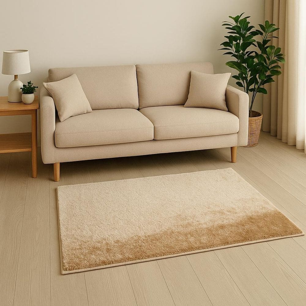 Tapete Esplendor Antiderrapante 100% Poliéster 100X140Cm Beg