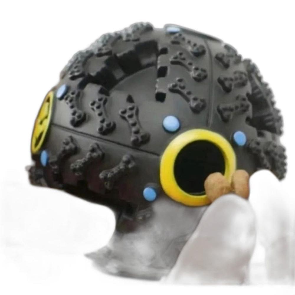 Bola Porta Petisco Racão Tag Brinquedo Pet Tam P 7Cm Preto