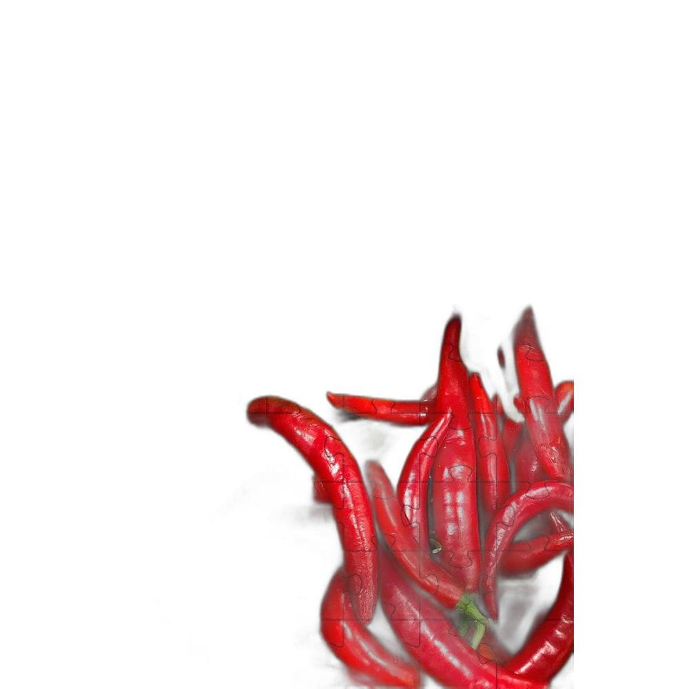 Quebra-Cabeça Pimentas Vermelha E Verde De 120 Peças Em Mdf