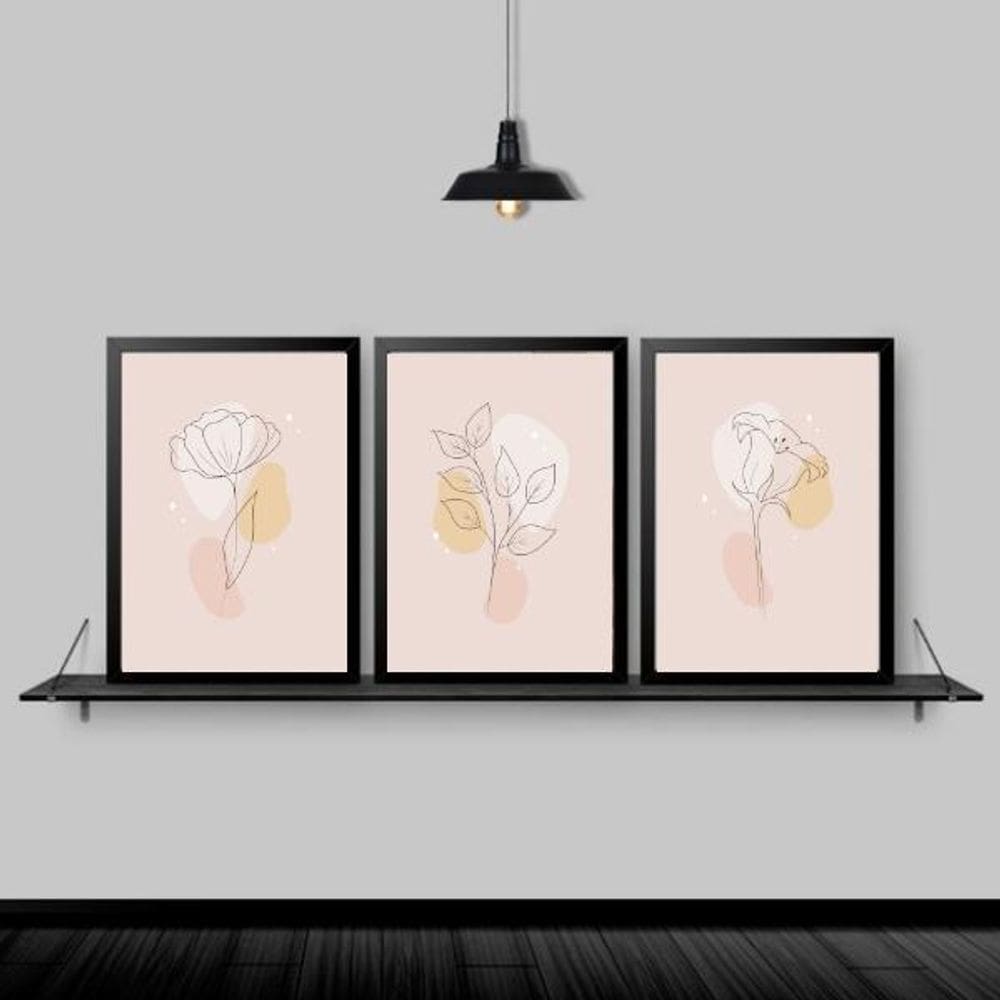 Kit Quadros Suaves Minimalistas 45x34cm - Quadros On-Line