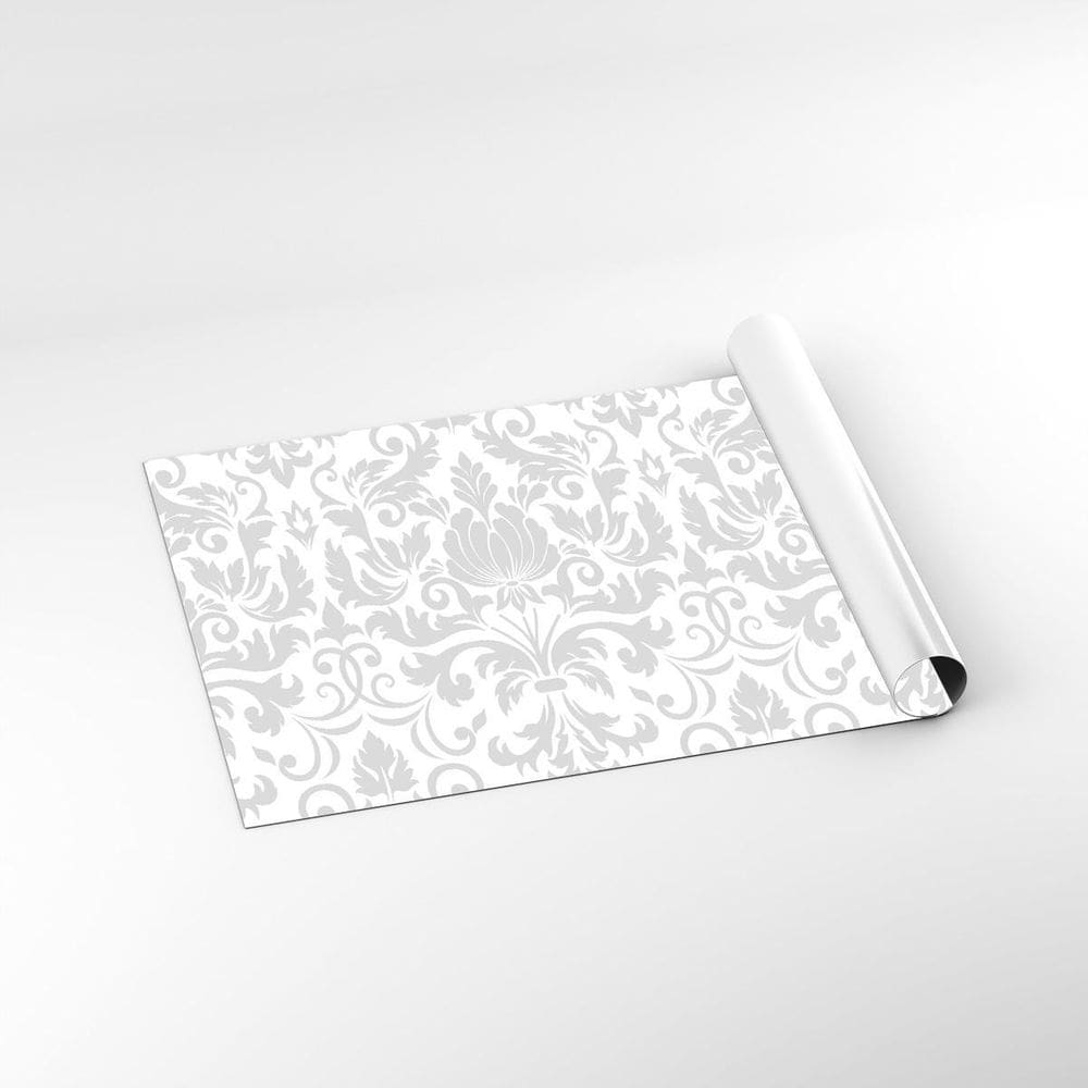 Papel De Parede Adesivo Azulejo Arabesco Cinza 2,80M