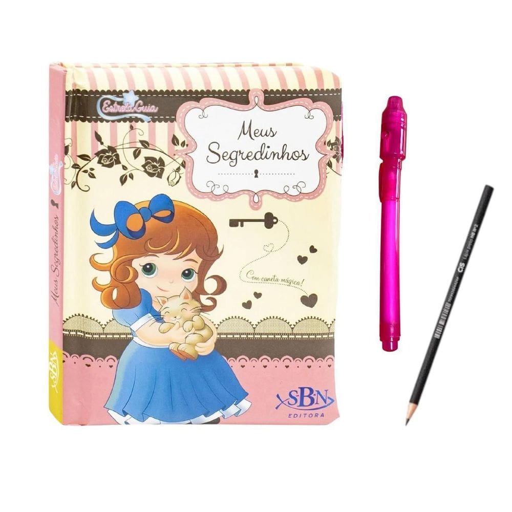 Meus Segredinhos Diário Infantil Com Caneta Mágica + Lápis