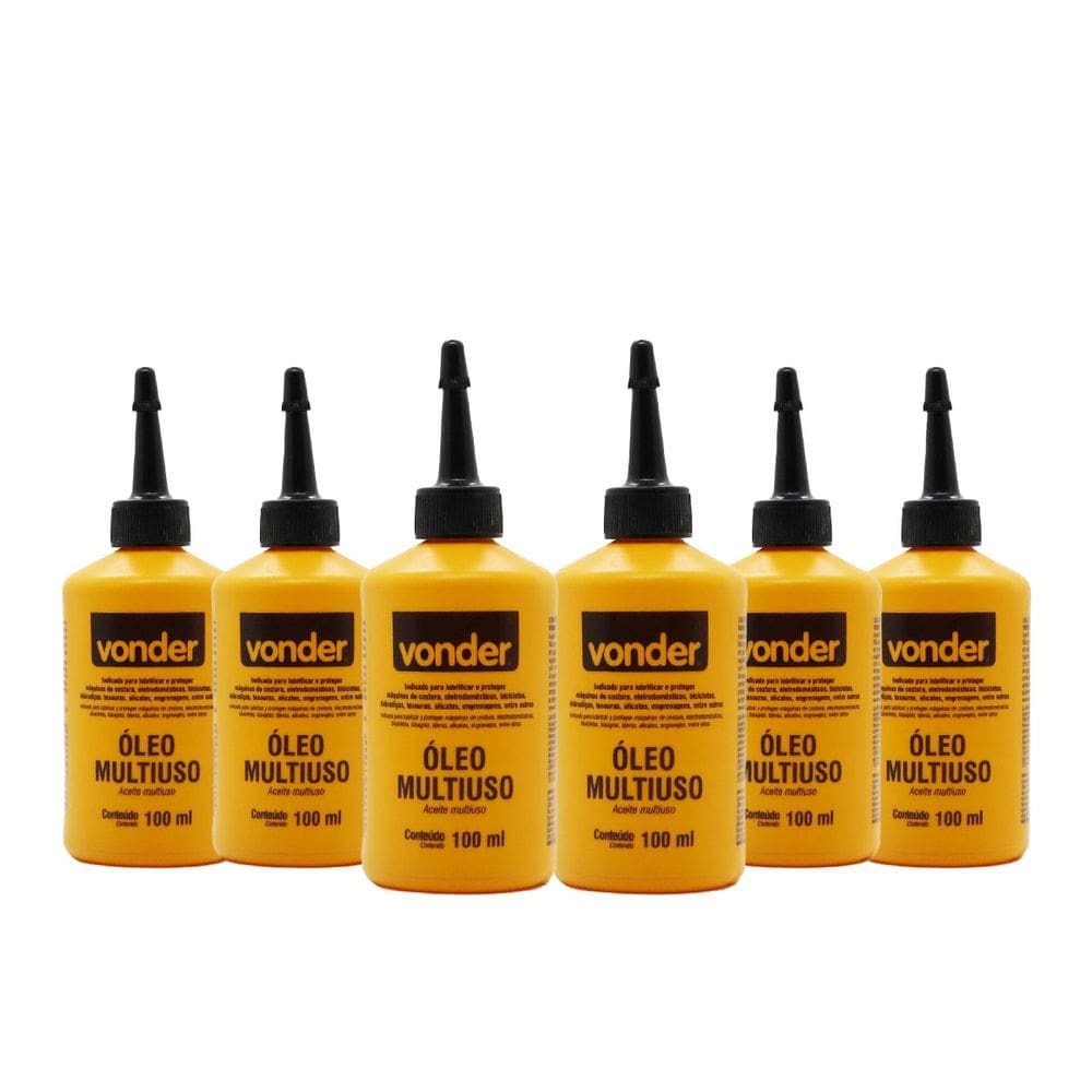 Kit 6 unidades Oléo Multiuso Vonder 100ml Lubrificante
