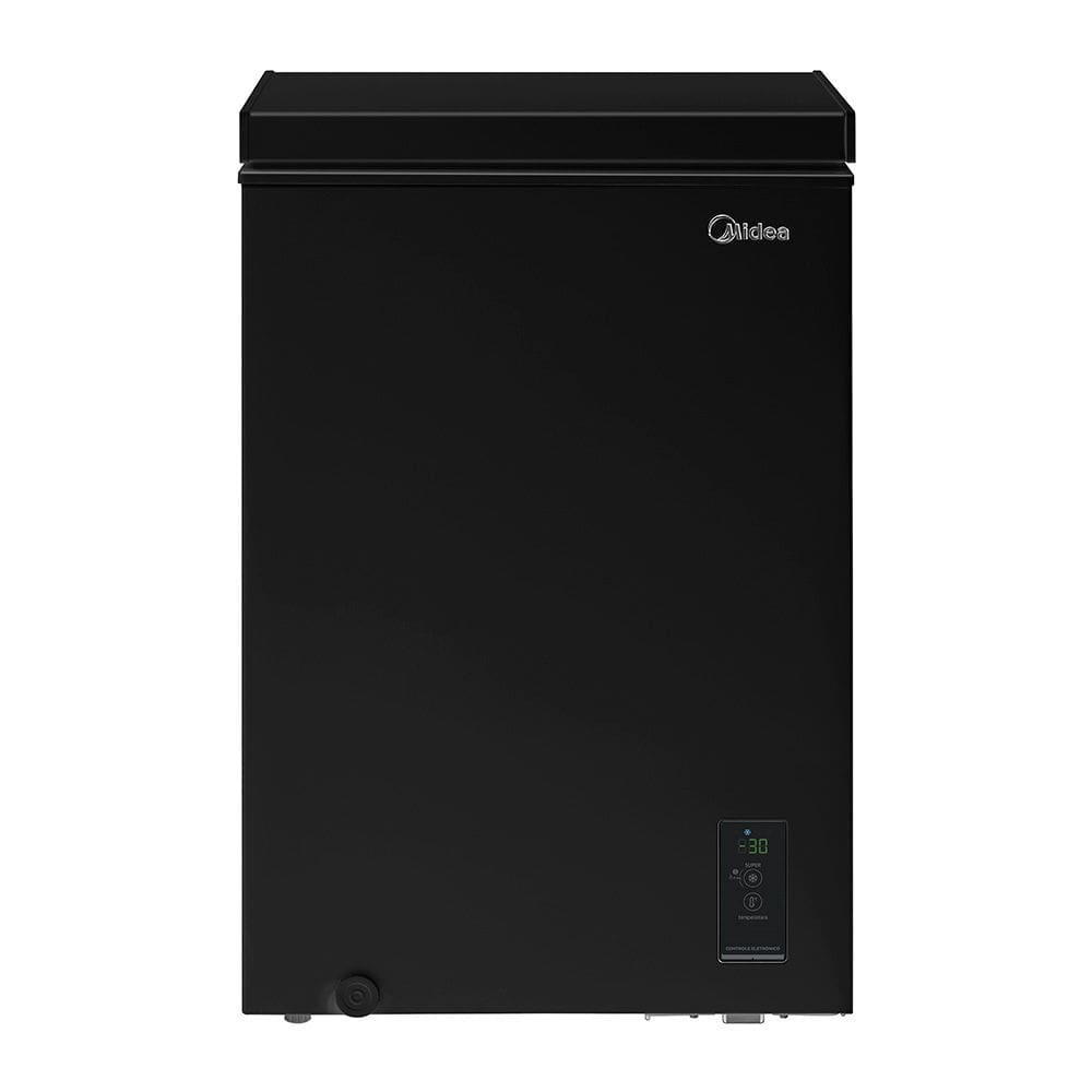 Freezer Horizontal Midea 100 Litros 01 Porta MDRC151FZD303 FIexbeer Inverter Digital Preto Bivolt