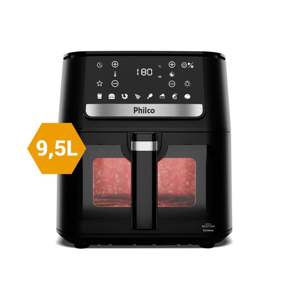 Air Fryer Philco 9,5L Visor Glass | Casas Bahia