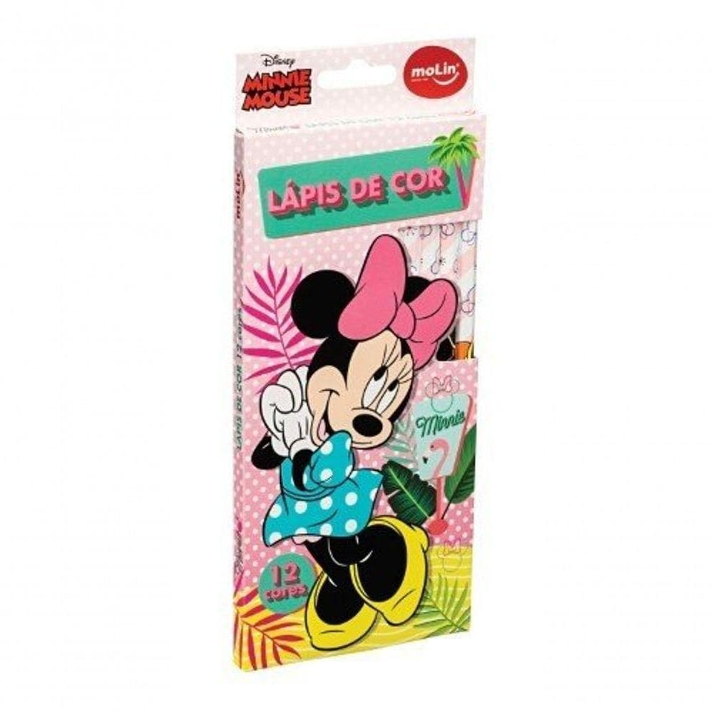Lápis De Cor Molin Minnie Mouse 12 Cores