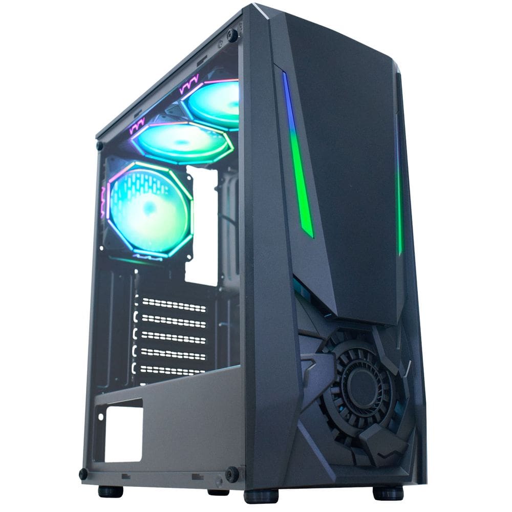 Gabinete Gamer K-MEX Jaeger 1 CG-01TJ, Lateral em Vidro Temperado, RGB,  PSU cover, Filtro Anti-Poeira, ATX, Micro-ATX, ITX, Preto - CG01TJRH001CB0X