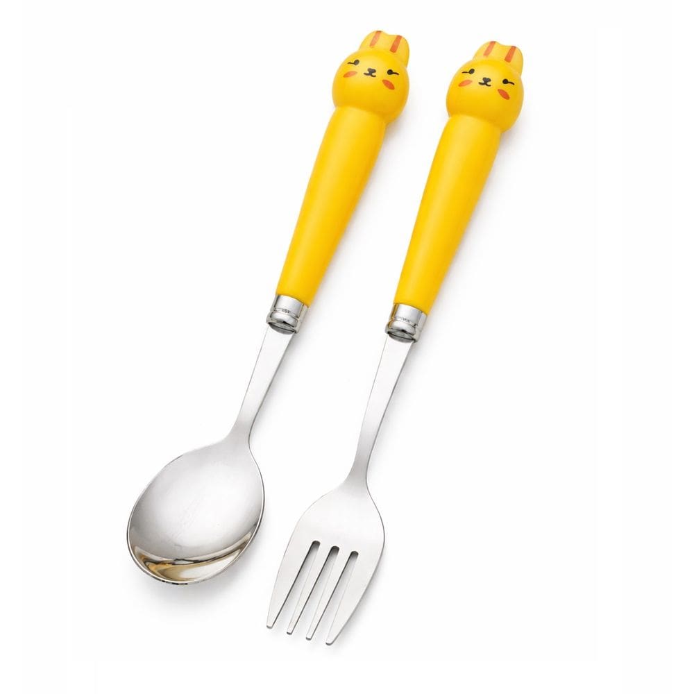 Kit Talheres em Inox de Bichinho Ideal para Escola Viagem 2pç