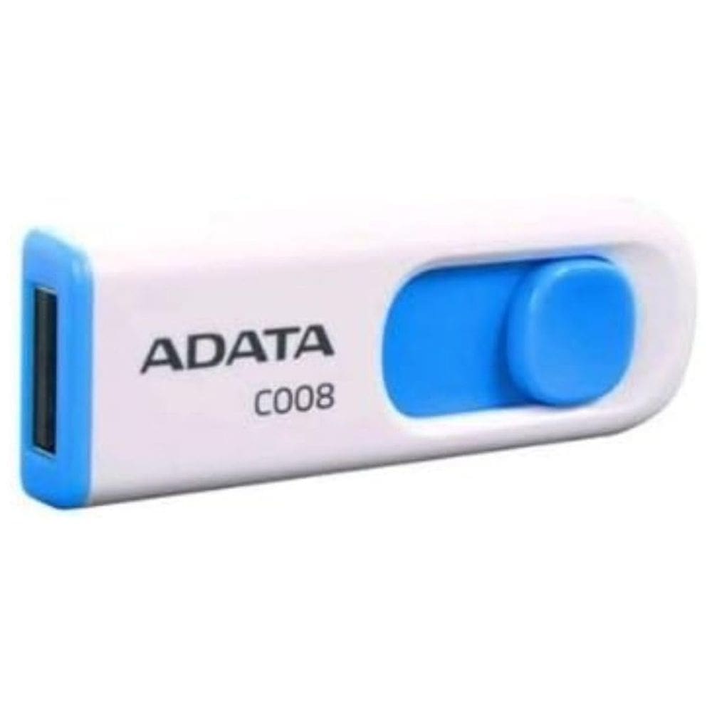Unidade flash ADATA C008 32GB USB 2.0 retrátil sem tampa branca