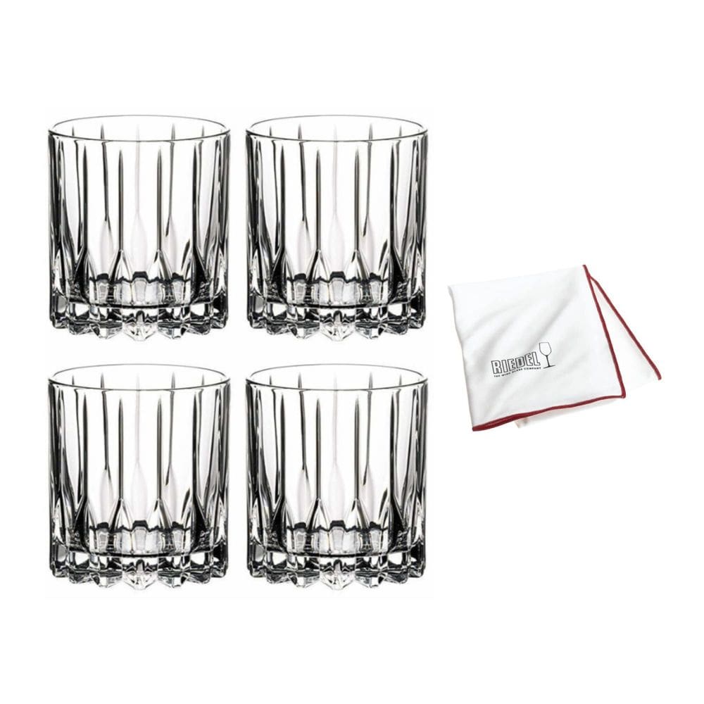 Conjunto de Copos para Coquetel Neat 190ml Transparente Riedel 4 unidades com Pano