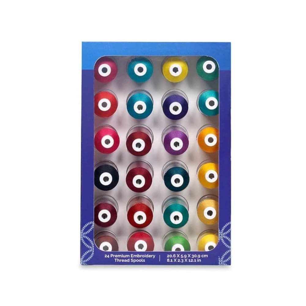 Conjunto de linhas de bordar Brother de 24 peças Jewel Tone 1100Yd