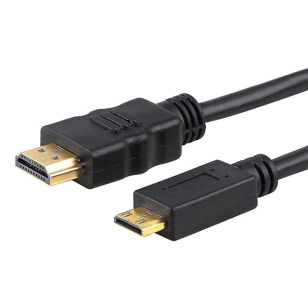 Mini cabo HDMI para HDMI banhado a ouro 1,83 m/6 pés C&E