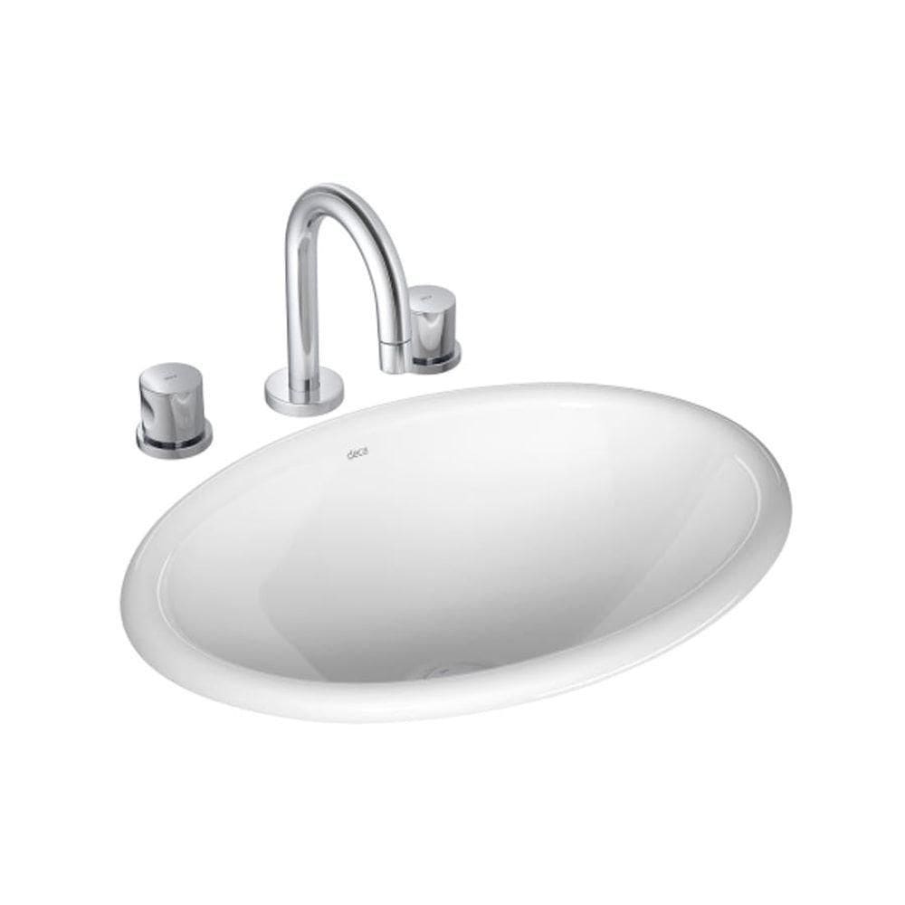 Cuba De Sobrepor Oval Branco 440 X 310 X 135mm