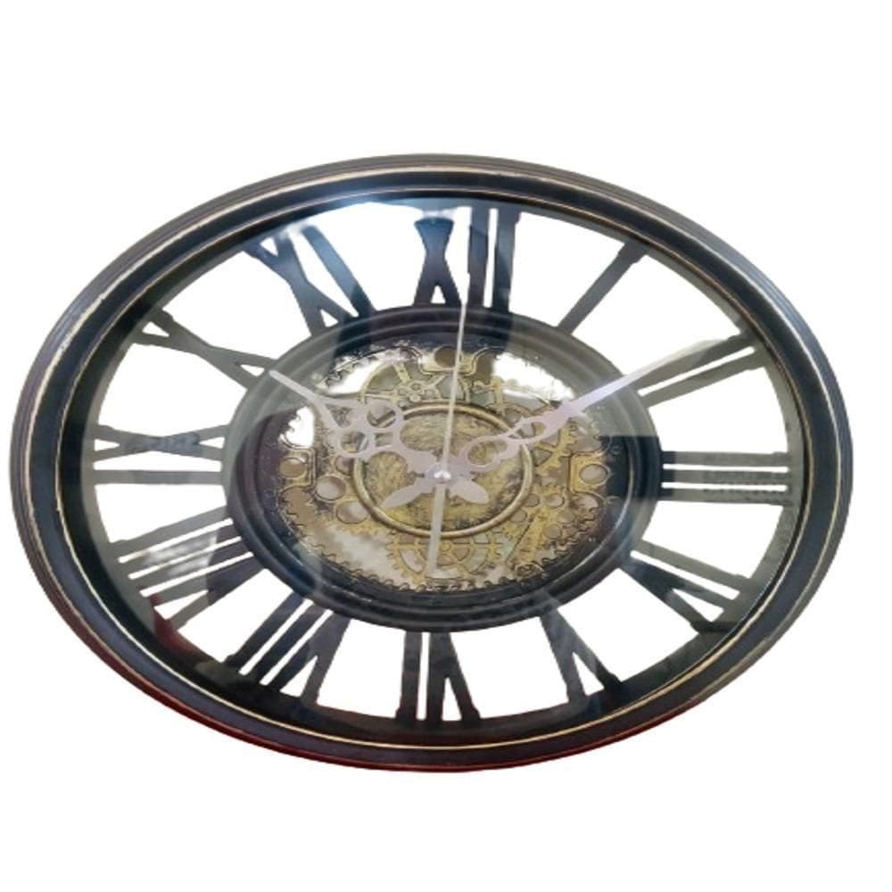 Relógio Decorativo Industrial Rústico 30cm Estilo Madeira Romanos