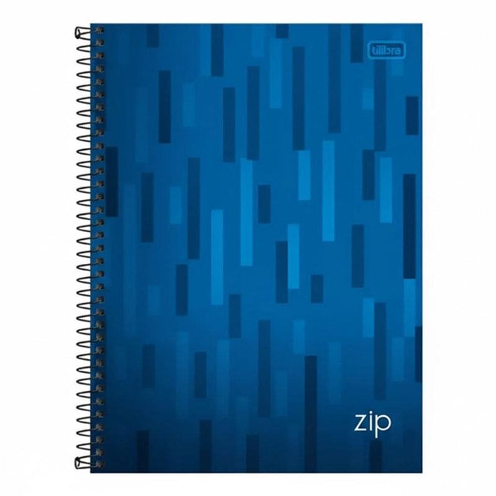 Caderno Espiral Universitário Zip Listras 10 Matérias Azul - Tilibra