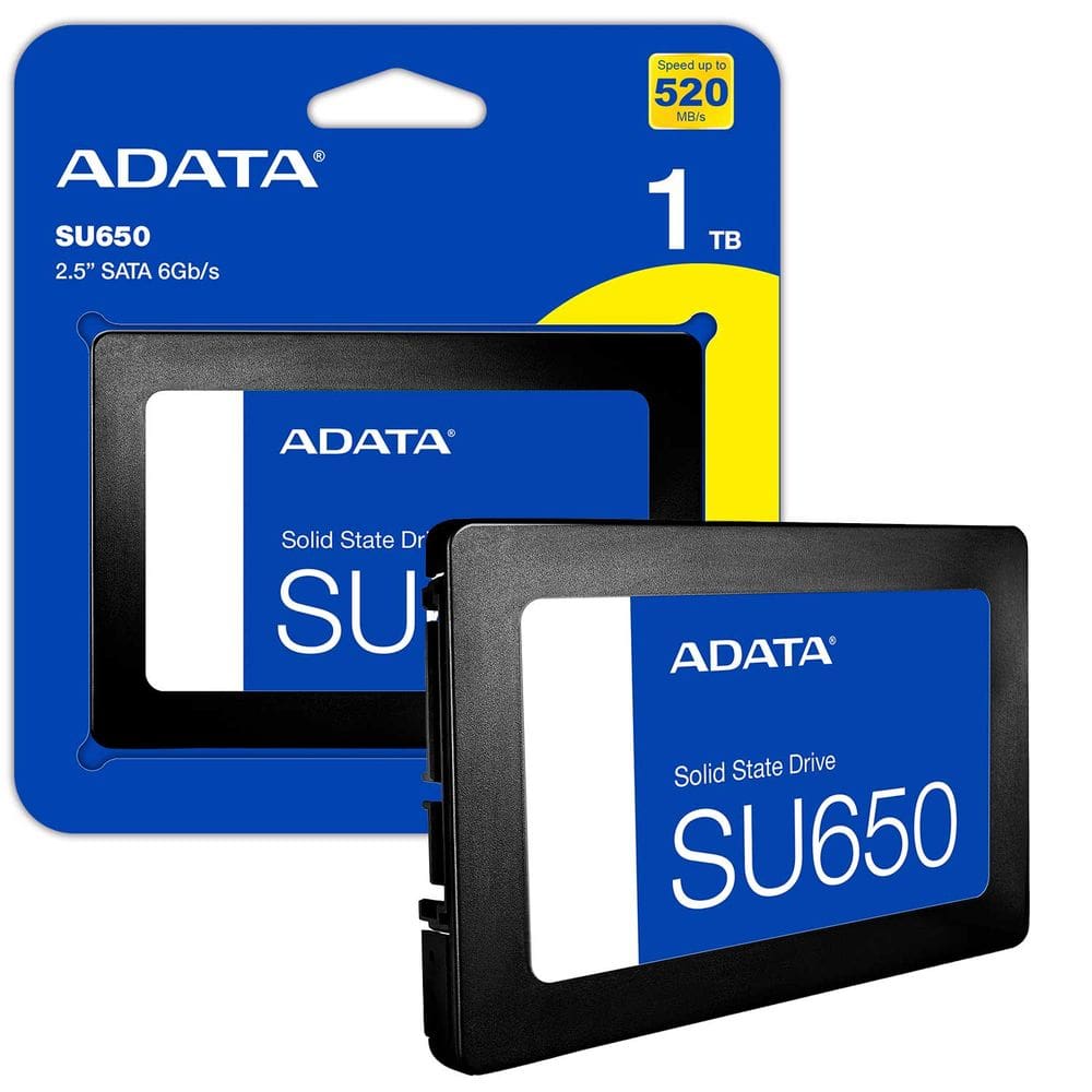 SSD ADATA Ultimate SU650 1TB, SATA III 6Gb/s, 2,5”, Leitura Até 520MB/s, Gravação Até 450MB/s - ASU650SS-1TT-R