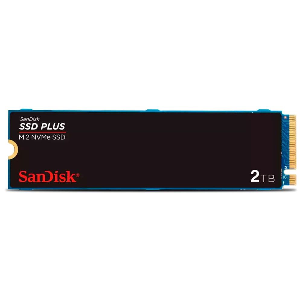 SSD NVMe Sandisk 2TB SSD Plius, M.2 2280, PCIe Gen3, Leitura até 3200MB/s e Gravação até 3000MB/s - SDSSDA3N-2T00-G26