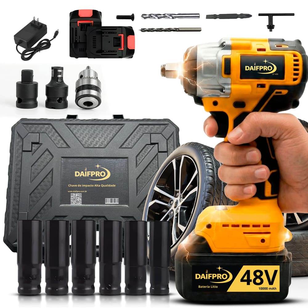 Parafusadeira Furadeira De Impacto Daifpro Df-400 48v