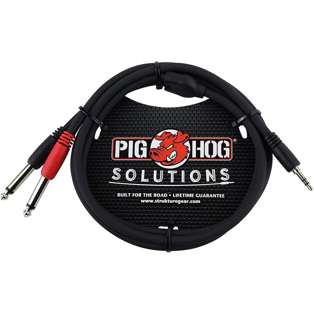 Cabo Pig Hog PB-S3410 de 3,5 mm estéreo para mono duplo 1/4 de 3 m