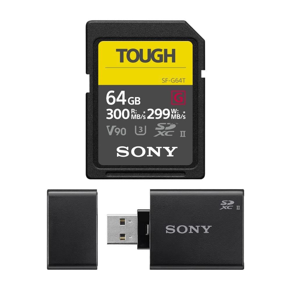 Cartão SD Sony G-Series UHS-II Tough de 64GB e Leitor de Cartão SD USB 3.1 - Kit
